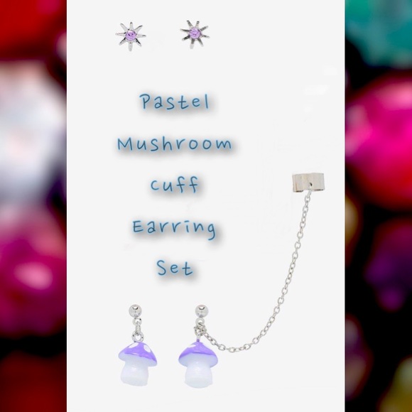🆕 🍄Pastel Mushroom Cuff Earring Set🍄 - Picture 2 of 10